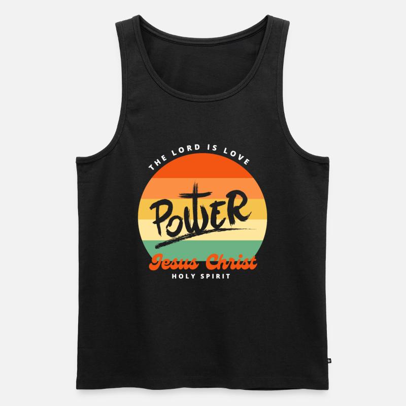 Christliche Sprüche Christus - Männer Premium Bio Tank Top - Schwarz