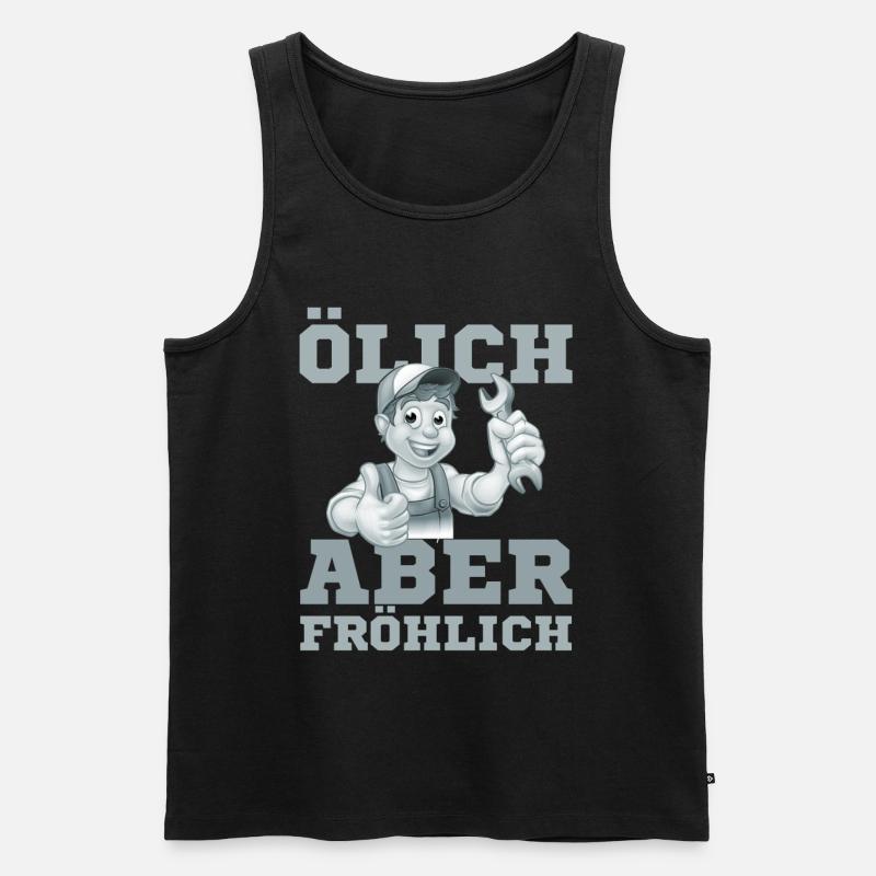 Fröhlicher Handwerker Daumenhoch - Männer Premium Bio Tank Top - Schwarz