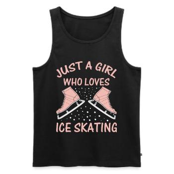 Just A Girl Who Loves Ice Skating Figure Skate - Men's Premium Organic Tank Top - black - Front - AI Model Male 178 light (178cm)