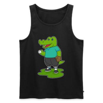 Gant de baseball en crocodile - Débardeur bio Premium Homme - noir - Devant - Michal (187cm)