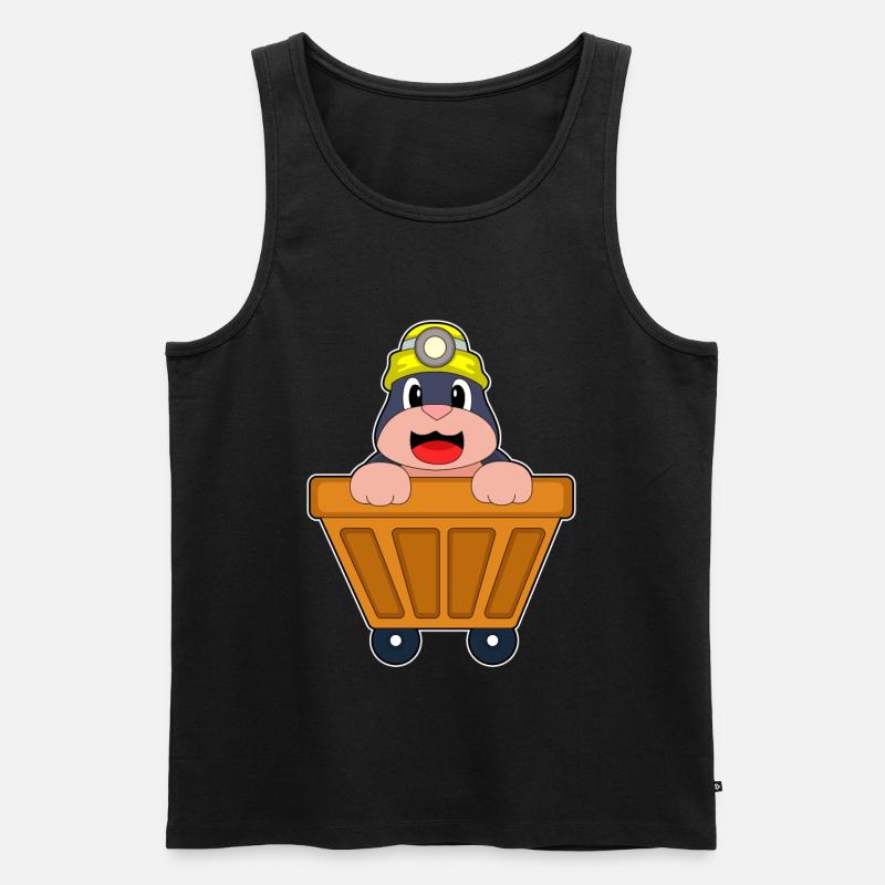 Maulwurf Bergbau Container - Männer Premium Bio Tank Top - Schwarz