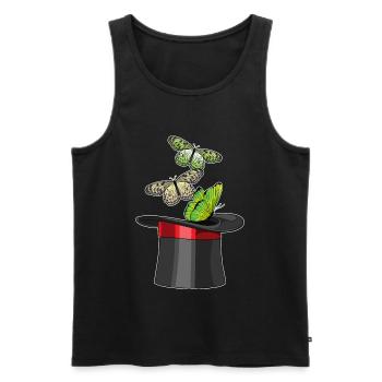 Schmetterling Zauberer Zylinder - Männer Premium Bio Tank Top - Schwarz - Vorne - Michal (187cm)