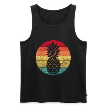 Pineapple Fruits Retro Style Vintage - Men's Premium Organic Tank Top - black - Front - AI Model Male 178 light (178cm)