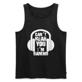 Can't Hear You I m Gaming Video Gamer Headset - Men's Premium Organic Tank Top - black - Front - Michal (187cm)