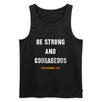 Jesus, Jesus, Jesus Christian Christian Christian - Men's Premium Organic Tank Top - black - Front - Michal (187cm)