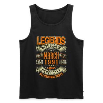 1991 März Geburtstag Legende - Männer Premium Bio Tank Top - Schwarz - Vorne - Michal (187cm)