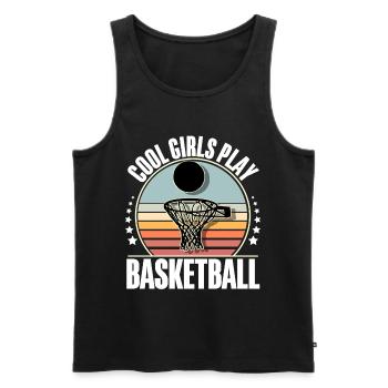 Basketball féminin Basketball féminin - Débardeur bio Premium Homme - noir - Devant - Michal (187cm)