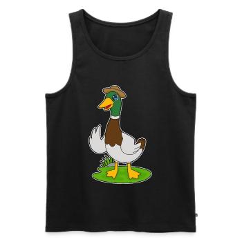 Chapeau de canard - Débardeur bio Premium Homme - noir - Devant - Michal (187cm)