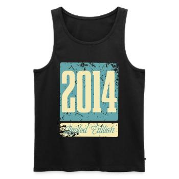 2014 Born Birthday Year of birth - Men's Premium Organic Tank Top - black - Front - Michal (187cm)