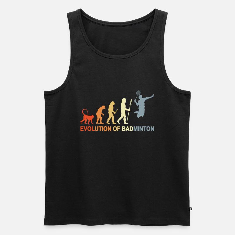 Badminton Evolution - Männer Premium Bio Tank Top - Schwarz