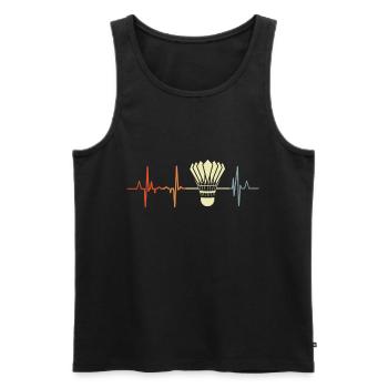 Badminton heartbeat - Men's Premium Organic Tank Top - black - Front - AI Model Male 178 light (178cm)