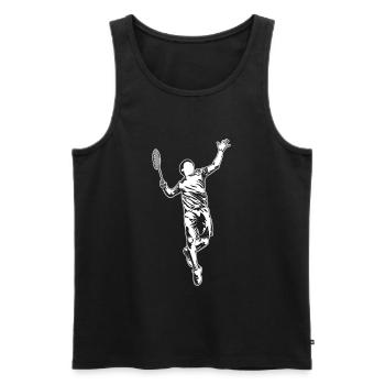 Croquis du joueur de badminton - Débardeur bio Premium Homme - noir - Devant - AI Model Male 178 light (178cm)