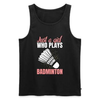 Badminton Mädchen - Männer Premium Bio Tank Top - Schwarz - Vorne - AI Model Male 178 light (178cm)