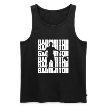 Cooler Badmintonspieler - Männer Premium Bio Tank Top - Schwarz - Vorne - Michal (187cm)