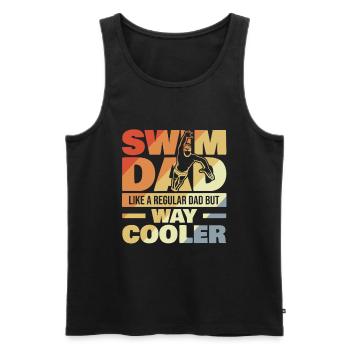 Swim Dad - Men's Premium Organic Tank Top - black - Front - AI Model Male 178 light (178cm)