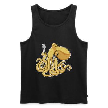 Octopus Cutlery Cooking Kitchen - Men's Premium Organic Tank Top - black - Front - Michal (187cm)