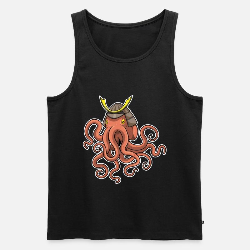 Krake Samurai Kampfsport - Männer Premium Bio Tank Top - Schwarz
