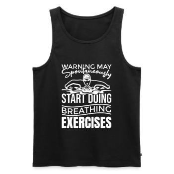 Swimming Motivation - Men's Premium Organic Tank Top - black - Front - AI Model Male 178 light (178cm)