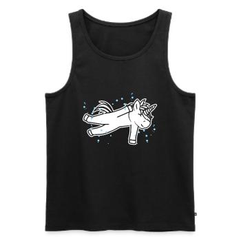 Einhorn Schwimmer - Männer Premium Bio Tank Top - Schwarz - Vorne - AI Model Male 178 light (178cm)