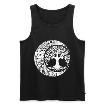 Baum des Lebens Cresent Mondphasen Mandala Yoga - Männer Premium Bio Tank Top - Schwarz - Vorne - AI Model Male 178 light (178cm)