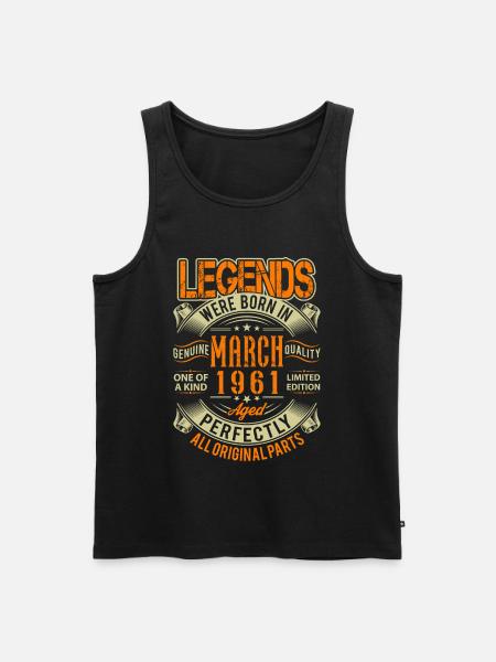 1961 March Birthday Legend - Men's Premium Organic Tank Top - black