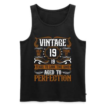 19e anniversaire Vintage Rétro - Débardeur bio Premium Homme - noir - Devant - Michal (187cm)
