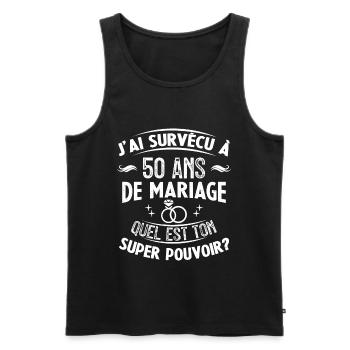 50 Ans De Mariage humoristique mariage - Débardeur bio Premium Homme - noir - Devant - Michal (187cm)
