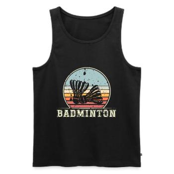 Badminton - Men's Premium Organic Tank Top - black - Front - Michal (187cm)