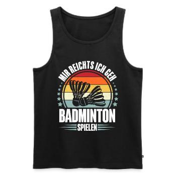 Badminton - Männer Premium Bio Tank Top - Schwarz - Vorne - Michal (187cm)