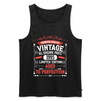 1995 Année de naissance Naissance Anniversaire Vintage - Débardeur bio Premium Homme - noir - Devant - Michal (187cm)