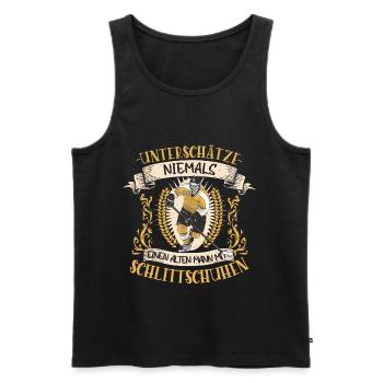 Eishockey Eishockeyspieler Schlittschuhe Geschenk - Männer Premium Bio Tank Top - Schwarz - Vorne - Michal (187cm)