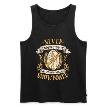 Snowboard Snowboarder Snowboarding Slope Gift - Men's Premium Organic Tank Top - black - Front - Michal (187cm)