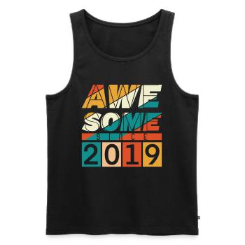 2019 Geboren Geburtstag Geburtsjahr Vintage - Männer Premium Bio Tank Top - Schwarz - Vorne - Michal (187cm)