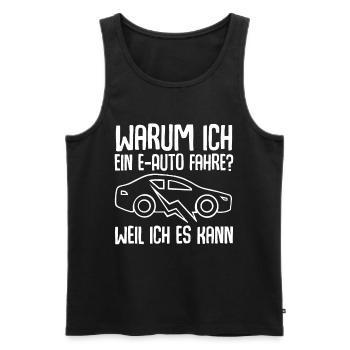 E-Auto Elektroauto - Männer Premium Bio Tank Top - Schwarz - Vorne - Michal (187cm)