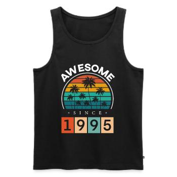 1995 Born Birthday Year of birth vintage - Men's Premium Organic Tank Top - black - Front - Michal (187cm)