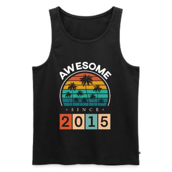 2015 Geboren Geburtstag Geburtsjahr Vintage - Männer Premium Bio Tank Top - Schwarz - Vorne - Michal (187cm)