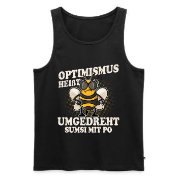 Optimismus Heißt Umgedreht Sumsi Mit Po - Männer Premium Bio Tank Top - Schwarz - Vorne - Michal (187cm)