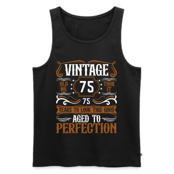 75th Birthday Vintage Retro - Men's Premium Organic Tank Top - black - Front - Michal (187cm)