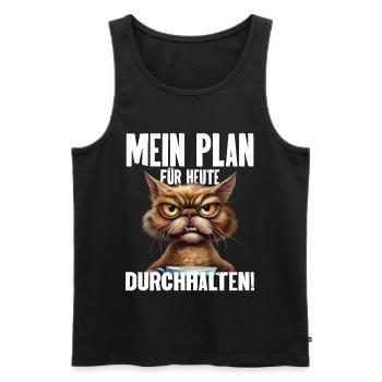 Mein Plan Für Heute Durchhalten! - Männer Premium Bio Tank Top - Schwarz - Vorne - Michal (187cm)