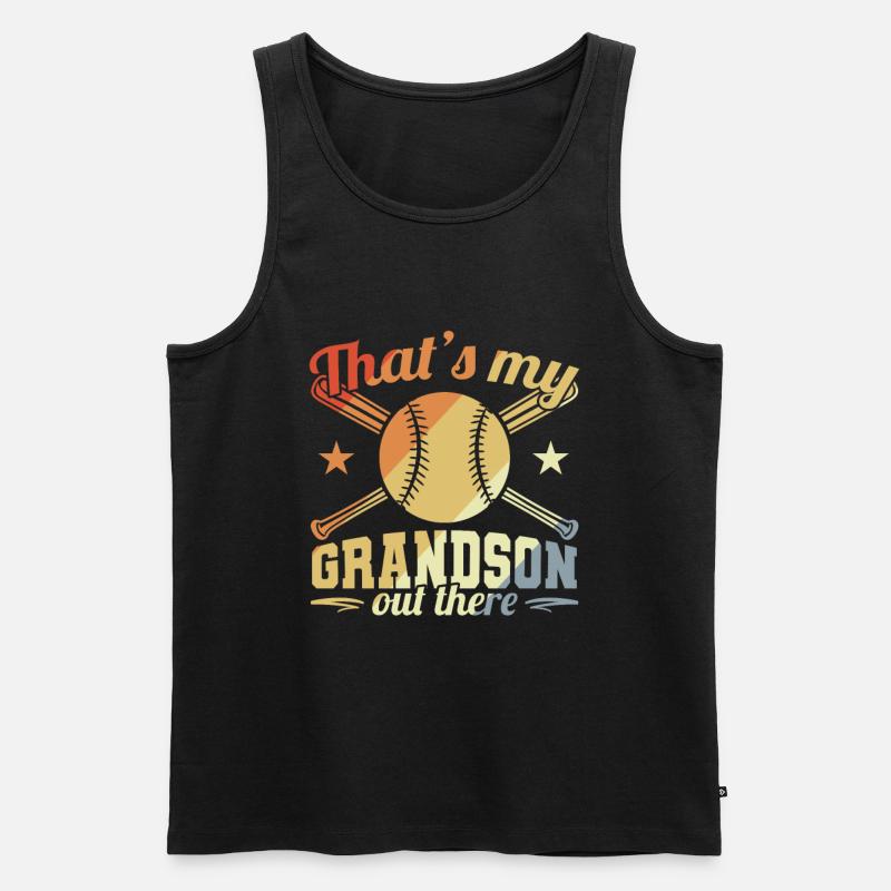 Großvater eines Baseballspielers - Männer Premium Bio Tank Top - Schwarz