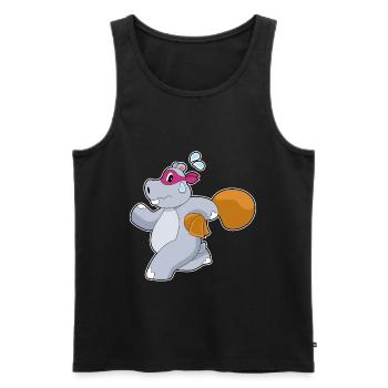 Nilpferd Bandit Geldsack - Männer Premium Bio Tank Top - Schwarz - Vorne - Michal (187cm)