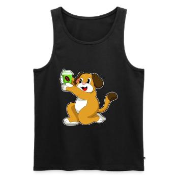 Hund Coffee to go Becher - Männer Premium Bio Tank Top - Schwarz - Vorne - Michal (187cm)
