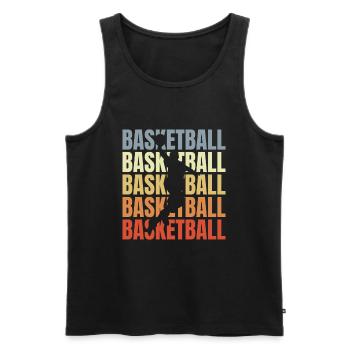Vintage Basketball - Débardeur bio Premium Homme - noir - Devant - AI Model Male 178 light (178cm)