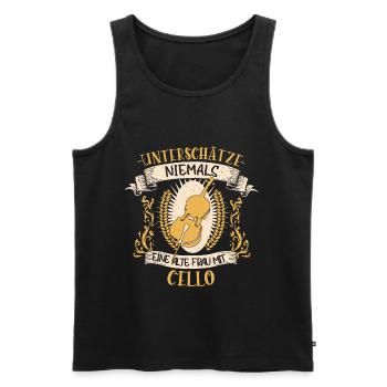 Cello Streichinstrument Musikerin Geschenk - Männer Premium Bio Tank Top - Schwarz - Vorne - Michal (187cm)