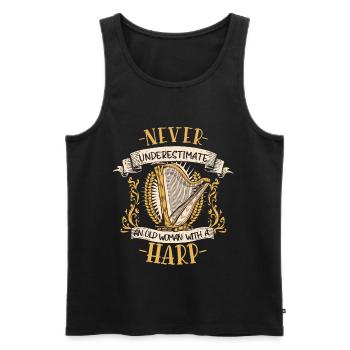 Harfe Musikerin Zupfinstrument Musik Geschenk - Männer Premium Bio Tank Top - Schwarz - Vorne - Michal (187cm)