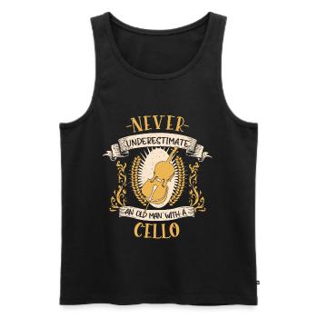 Cello Musiker Streichinstrument Geschenk - Männer Premium Bio Tank Top - Schwarz - Vorne - Michal (187cm)
