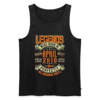 2010 April Geburtstag Legende - Männer Premium Bio Tank Top - Schwarz - Vorne - Michal (187cm)