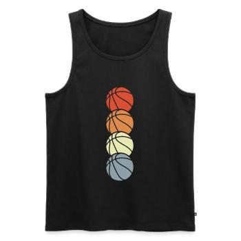 Vintage Basketball Balls - Men's Premium Organic Tank Top - black - Front - AI Model Male 178 light (178cm)