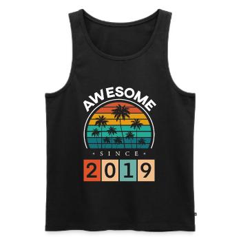 2019 Geboren Geburtstag Geburtsjahr Vintage - Männer Premium Bio Tank Top - Schwarz - Vorne - Michal (187cm)