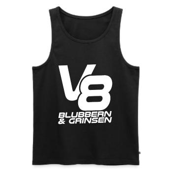 V8 - Blubbern & Grinsen - Männer Premium Bio Tank Top - Schwarz - Vorne - AI Model Male 178 light (178cm)